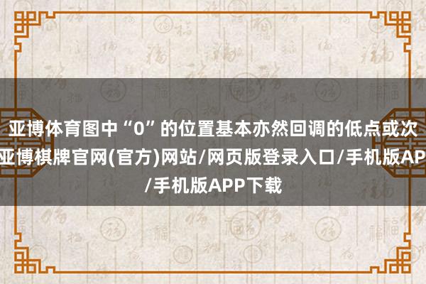 亚博体育图中“0”的位置基本亦然回调的低点或次低点-亚博棋牌官网(官方)网站/网页版登录入口/手机版APP下载