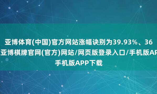 亚博体育(中国)官方网站涨幅诀别为39.93%、36.03%-亚博棋牌官网(官方)网站/网页版登录入口/手机版APP下载